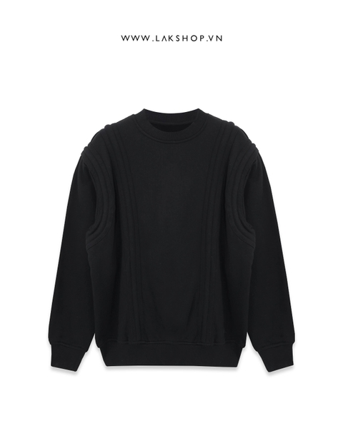 Oversized Black with Thick Embossed Sweatshirts cs2