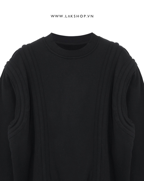 Oversized Black with Thick Embossed Sweatshirts cs2