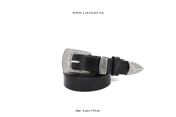 Thắt Lưng Black Square Seashells Belt