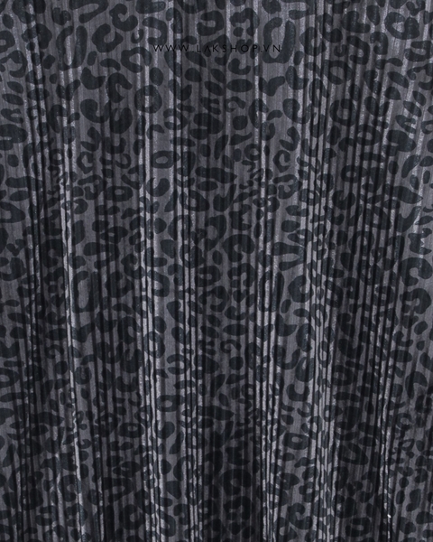 Leopard Grey Pleated Velvet T-shirt