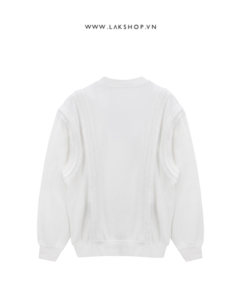 Oversized White with Thick Embossed Sweatshirt cs2