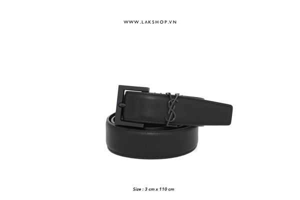 Thắt Lưng Y.S.L Monogram Buckle Belt in Black