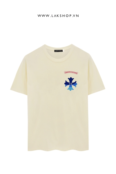Chr0me Hearts Blue Logo Cross in Begie T-shirt  cx2
