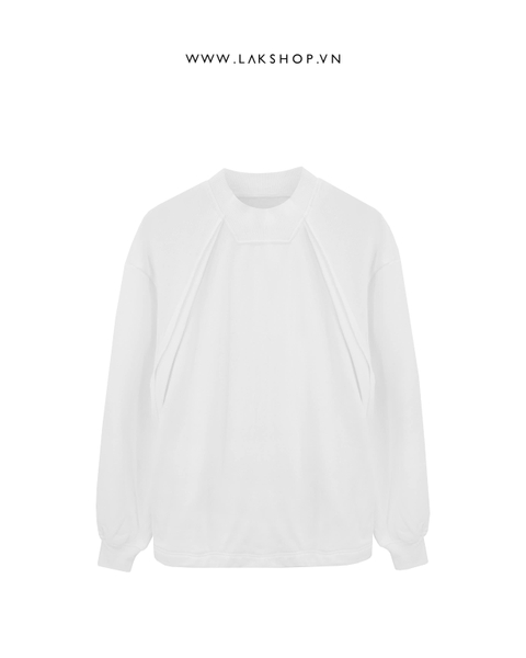 Áo Oversized White Embossed Hemmed  Sweatshirts cs2