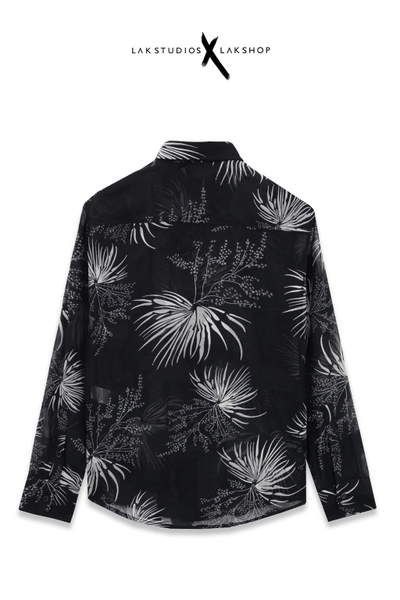 Áo Lak Studios Fan Palm x Paisley Black Silk Shirt  cx5