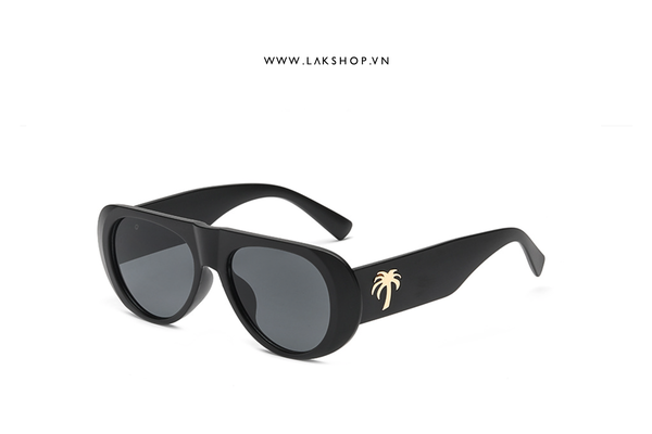 Kính Palm Sierra Round-Frame Sunglasses in Black