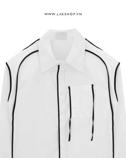 Áo Oversized White Border Shirt