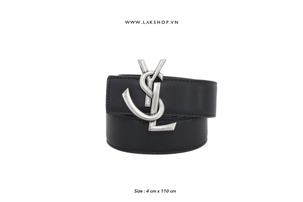 Y.S.L Logo Buckle Leather Belt (4cm)