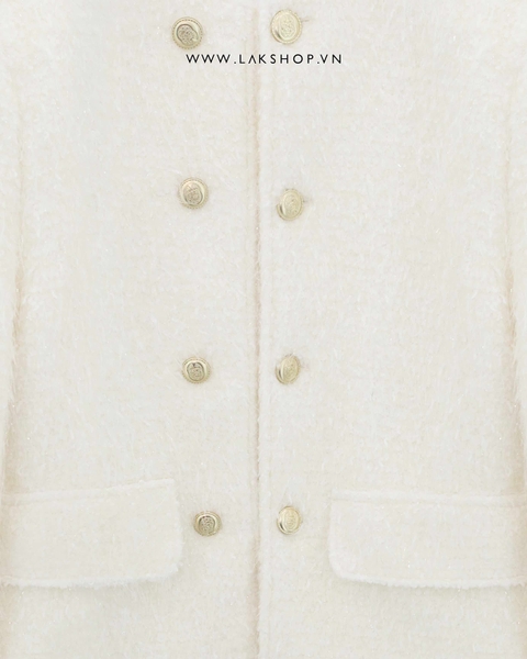 White Tassels Tweed Double Breasted Jacket cs2