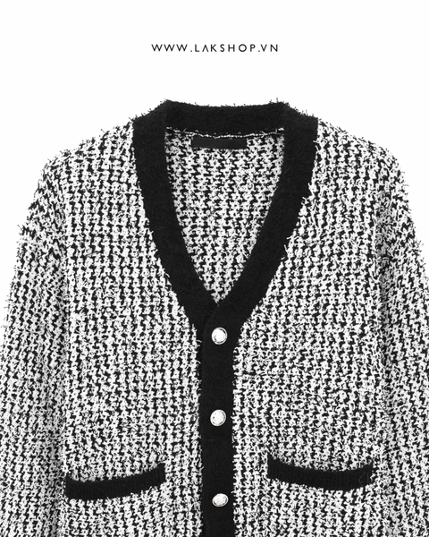 Áo Black & White Tassels Cardigan cs2