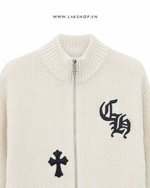 Chr0me Heart White Cross Cardigan cs2