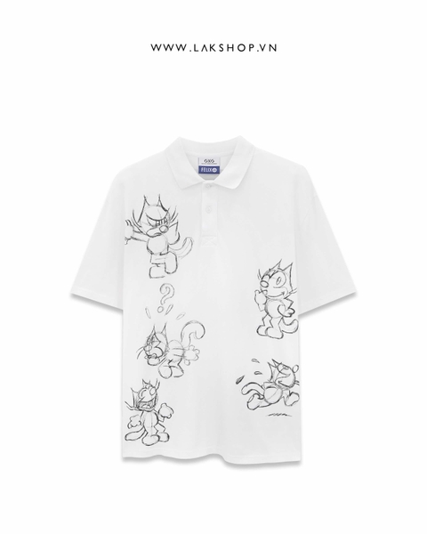 Áo GXG x Felix The Cat White Polo