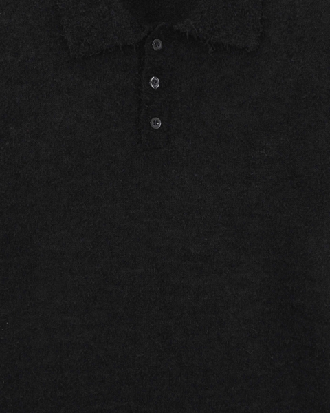 Áo Black Knitted Polo Shirt