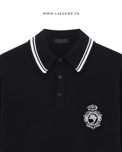 DG Black Silver Logo Polo Knit Shirt