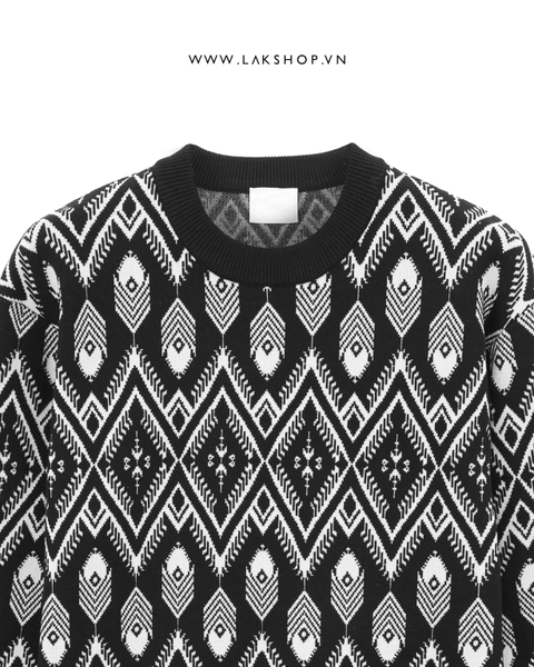 Black Canarium Pattern Sweater cs2
