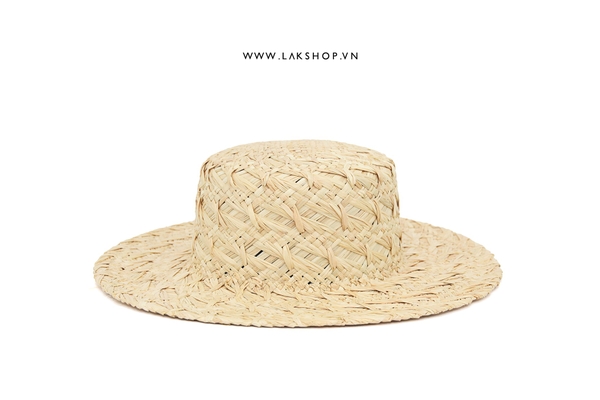Mũ Beige Seagrass Straw Weave Wide Brim Sun Hat