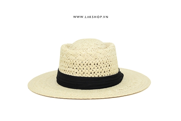 Natural & Black Wide Brim Hat