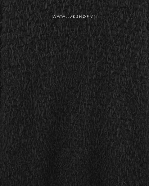 Oversized Black Fringed Sweater cs2