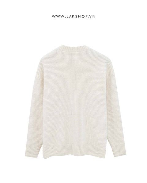 Áo White Classic Velvet Sweater cs2