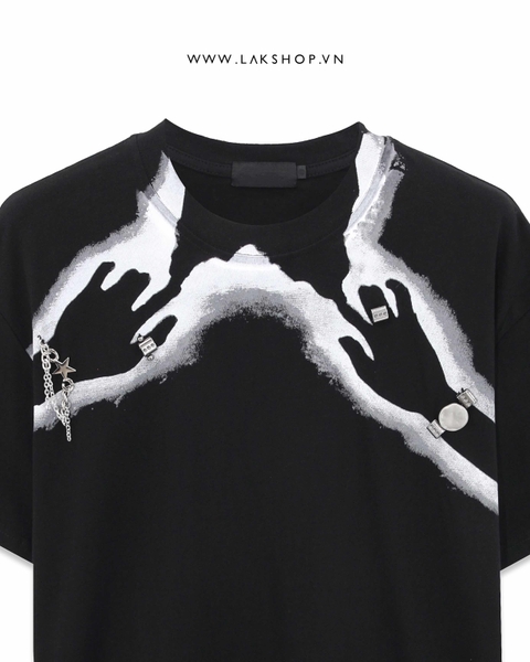 Hand Ring Print Black T-shirt