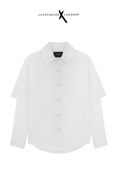 Lak Studios Double Neck & Sleeve White Shirt