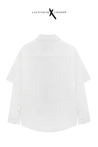 Lak Studios Double Neck & Sleeve White Shirt