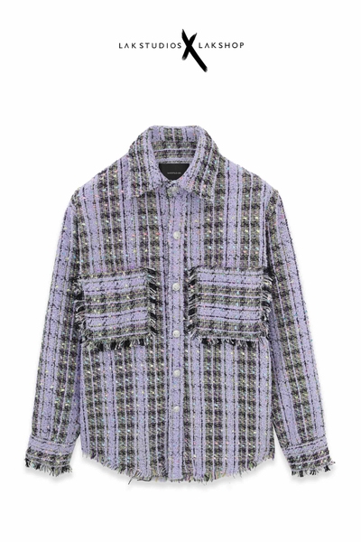 Áo Lak Studios Violet Striped Tweed Shirt cs9