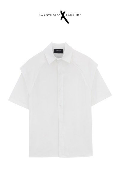 Lak Studios White Double Short Sleeve Shirt cx3