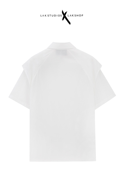 Áo Lak Studios White Double Short Sleeve Shirt cx3