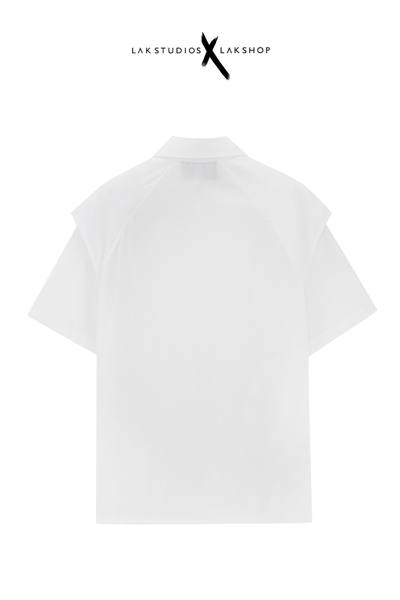 Lak Studios White Double Short Sleeve Shirt cx3