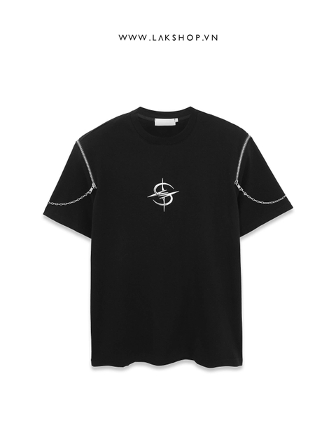 Áo Zipper & Chain on Shoulder T-shirt
