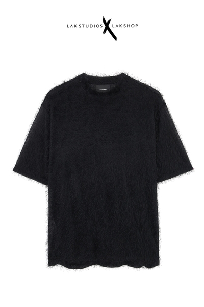 Lak Studios Tassels Fringes Feather Black T-shirt cs2