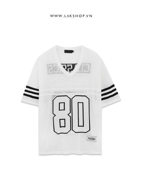 White Number 80 Classic Knit Mesh T-shirt