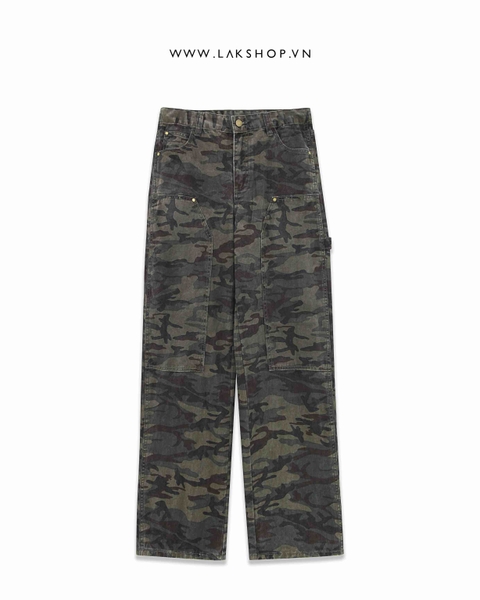 Camo Washed Flared Pants