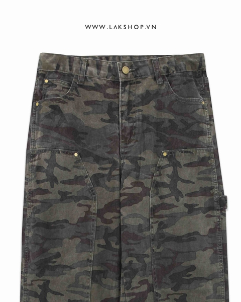 Camo Washed Flared Pants