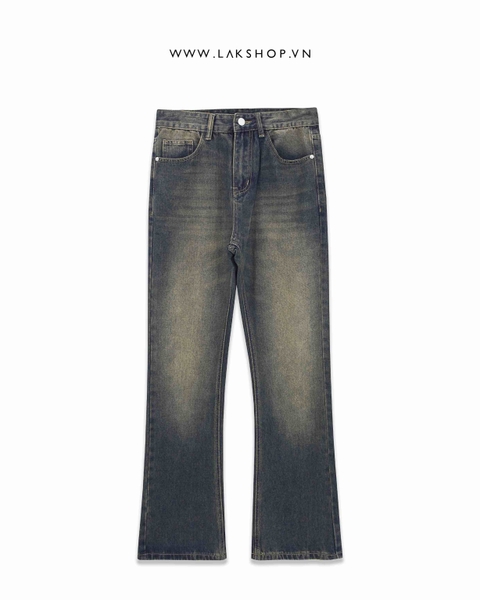 Quần Blue/Yellow Washed Flared Pants