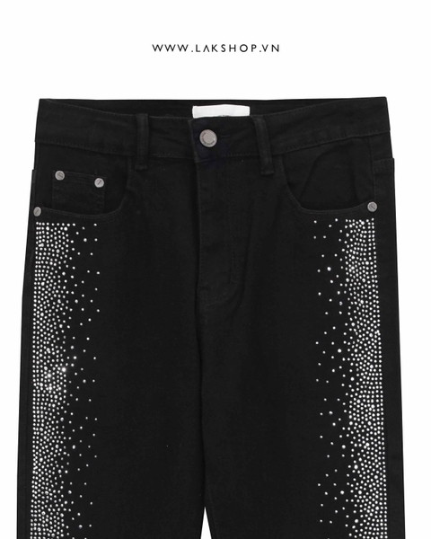 Quần Black Striped Bling Bling Skinny Jeans