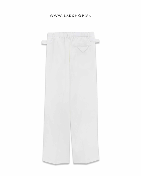 Quần White Pleated Wide-leg Pants