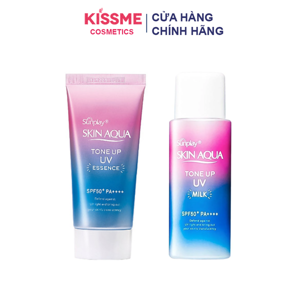 Kem chống nắng nâng tông Sunplay Skin Aqua dạng sữa, dạng tinh chất Tone Up UV Milk Lavender SPF 50+ PA++++ 50g