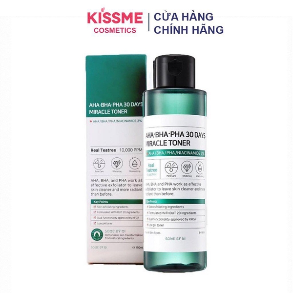 Toner Tẩy Da Chết AHA-BHA-PHA Some By Mi 30 Days Miracle Toner 150ml