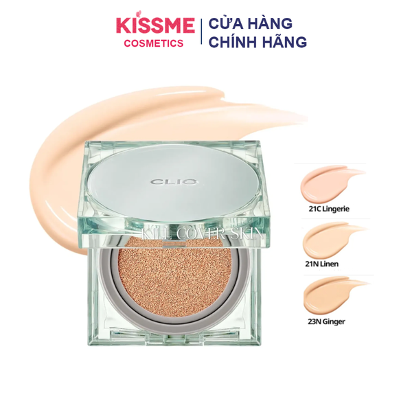 Phấn nước CLIO KILL COVER SKIN FIXER CUSHION SPF50+ PA+++ (BẢN XANH LÁ)