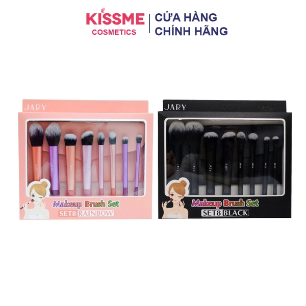 Bộ Cọ Trang Điểm Jary Makeup Brush Set 8 Cây + Túi Đựng Da PU