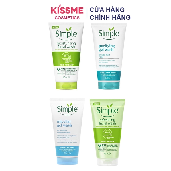 Sữa rửa mặt Simple lành tính sạch thoáng - cho da nhạy cảm