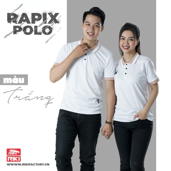 áo polo riki rapix TRẮNG