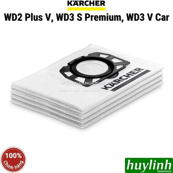 10x Sacs à Poussière Pour Karcher WD2 Plus WD3S WD3 - Sacs Non Tissé Compatibles Aspirateur Laveur, 510x370mm