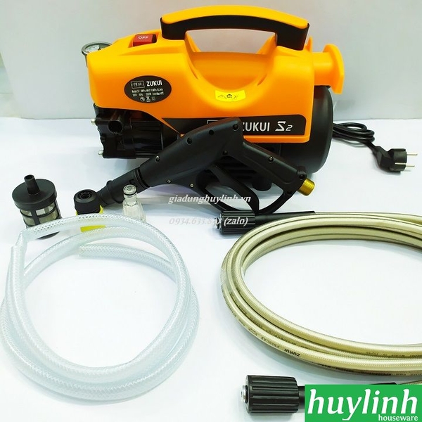 May Rửa Xe Gia đinh Zukui S2 00w Tặng Kem Binh Phun Xa Bong