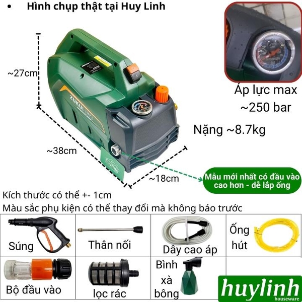 Máy xịt rửa xe chỉnh áp Zukui S8 - 3000W - Model 2022 - Tặng Máy xịt rửa xe chỉnh áp Zukui S8 - 3000W - Model 2022 - Tặng