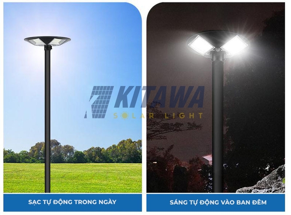 Đèn Năng Lượng Mặt Trời Kitawa Hình Đĩa Bay UFO 200W - UF1200-V (24.000 mAH) ánh sáng vàng