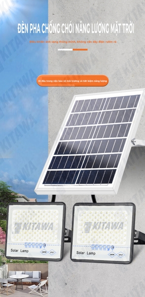 Đèn pha năng lượng mặt trời chống chói 200W KITAWA DP5200