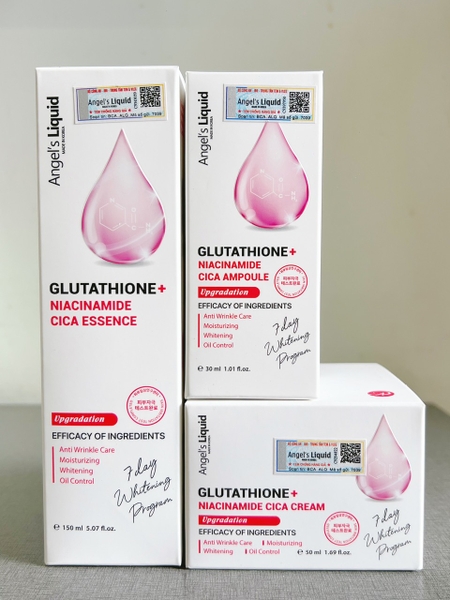 Bộ 3 sản phẩm Nước thần, Serum, Kem Dưỡng Trắng, Se Khít Lỗ Chân Lông Angel's  Liquid Glutathione Plus Niacinamide